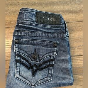 Affliction Jean Cut Offs Size 25 Inseam 9 inches Waist Across 13 1/2 inches